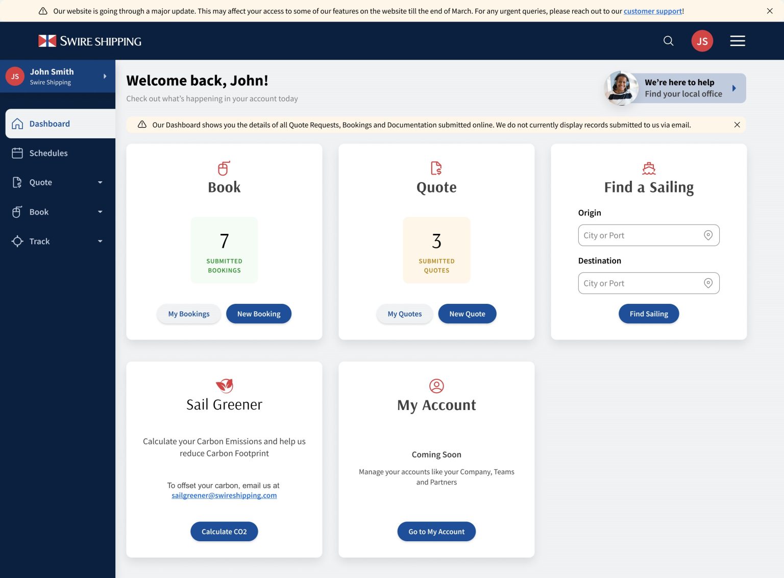 Dashboard registered user Temporary feature change